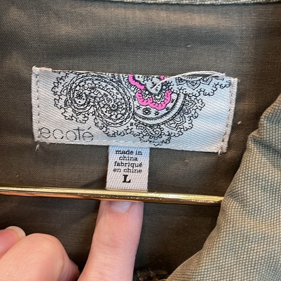 Ecote Zip Front Woven Utility Jacket Size Large - Picture 6 of 9